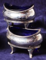 Lot 177 - A pair of George III silver table salts, each...