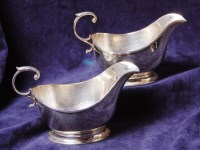 Lot 178 - A pair of silver footed sauceboats, each...