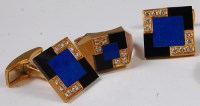 Lot 236 - A pair of modern 18ct gold gents cufflinks and...