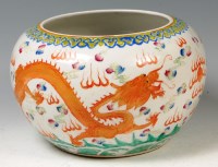 Lot 105 - A 19th century Chinese famille verte fish bowl,...