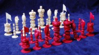 Lot 325 - A 19th century Cantonese carved ivory chess...