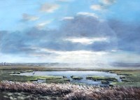 Lot 412 - David Montague Douglas Scott - Marshland scene...