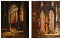 Lot 446 - H Schaffer (French 1873-1915) - Pair interior...