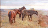 Lot 453 - Frank Stonelake RWA (1879-1925) - Ponies...