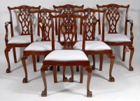 Lot 524 - A set of six Chippendale style mahogany dining...