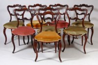 Lot 532 - A set of eight Victorian rosewood salon chairs,...