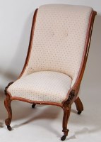 Lot 544 - A Victorian rosewood nursing chair,...