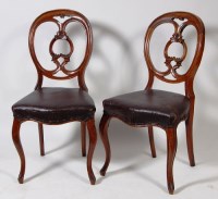 Lot 569 - A set of six Victorian walnut framed salon...