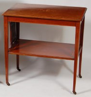 Lot 574 - An Edwardian mahogany and inlaid two tier...