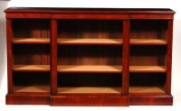 Lot 581 - A Victorian style mahogany breakfront open...