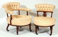 Lot 589 - A pair of Victorian walnut ladies & gentlemans...