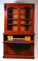 Lot 594 - A Victorian mahogany secretaire bookcase, the...