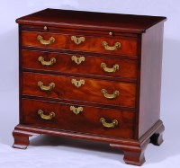 Lot 600 - An early George III mahogany chest, the top...