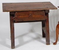 Lot 614 - A 17th/18th century Spanish? side table, of...