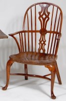 Lot 615 - A 19th century elm seat and yew Windsor chair,...