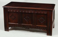 Lot 626 - A circa 1700 joined oak coffer, having an...