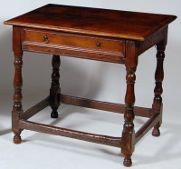 Lot 635 - A circa 1700 joined oak single drawer side...