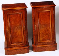 Lot 547 - A pair of Victorian style figured walnut pot...