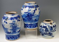 Lot 106 - A pair of Chinese export stoneware vases,...