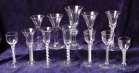 Lot 111 - A collection of twelve various wine glasses,...