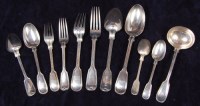 Lot 124 - A Victorian harlequin silver part cutlery...