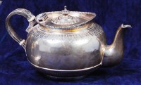 Lot 127 - A Victorian silver bachelors teapot, of squat...