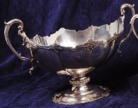 Lot 128 - A mid Victorian silver pedestal twin handled...