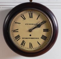 Lot 472 - A Victorian mahogany cased school clock, the...