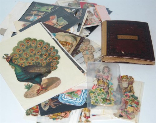 Lot 252 - Victorian scrap album and a very large...