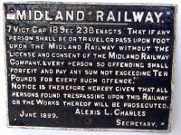 Lot 54 - Midland Railway cast iron Trespass notice...