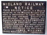 Lot 55 - Midland Railway cast iron bridge weight...