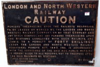 Lot 56 - London and North Western Railway cast iron...