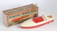 Lot 161 - Hornby Speed Boat ''Hawk'' red/cream, hull is...