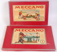 Lot 176 - French Meccano outfits 1933/4: No.1 (restrung)...