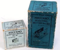 Lot 184 - Two Meccano electric motors: 1932 E6, top most...