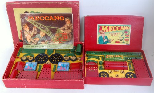 Lot 204 - Two mid 1950's Meccano outfits: No.6, restrung,...