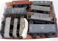 Lot 372 - 9 assorted LMS kit/scratch built wagons...