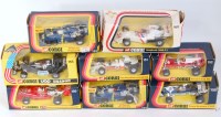 Lot 1669 - Eight various boxed Corgi Toys F1 related...