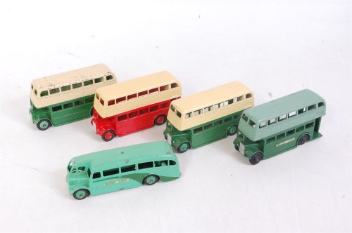 Lot 2154 - Five various Dinky Toys public transport...