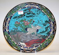 Lot 4 - A mid-20th century Japanese cloisonné plate,...