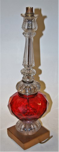 Lot 14 - An early 20th century clear and cranberry...
