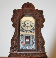 Lot 28 - A late 19th century American mantel clock by...