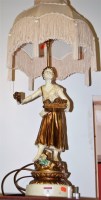 Lot 31 - An early 20th century figural lamp base in the...