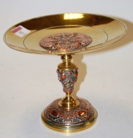 Lot 32 - An early 20th century brass and copper tazza,...