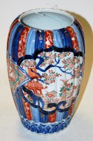 Lot 46 - A Japanese Meiji period Imari vase of fluted...