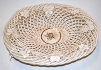 Lot 66 - A Victorian creamware basket weave table bowl...