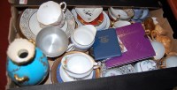 Lot 91 - Two boxes of miscellaneous china and glassware...