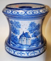 Lot 126 - A 19th century French faience pottery blue &...