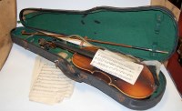 Lot 159 - A mid 20th century continental violin in...