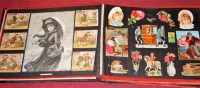 Lot 163 - A Victorian leather bound scrap album the...